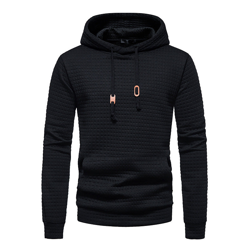 Men's Casual Cotton Jacquard Pullover Hoodie