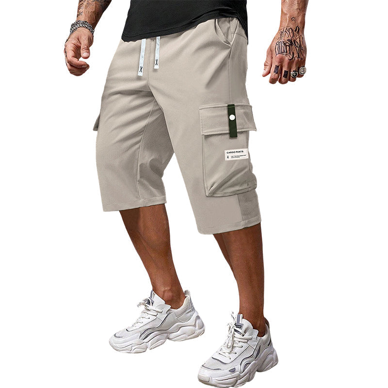 🍃 Pantalon Cargo Capri Homme – Taille Élastique avec Cordon, Léger & Respirant pour un Confort Optimal ✨