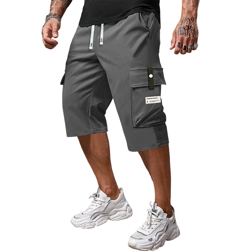 🍃 Pantalon Cargo Capri Homme – Taille Élastique avec Cordon, Léger & Respirant pour un Confort Optimal ✨
