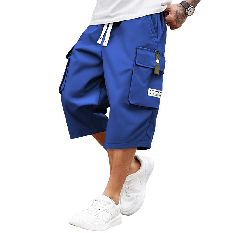 🍃 Pantalon Cargo Capri Homme – Taille Élastique avec Cordon, Léger & Respirant pour un Confort Optimal ✨